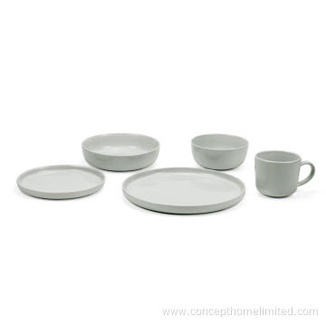 Color glaze stoneware dinner set - multi